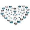 Heart Shaped Crystal Kit Aqua and White