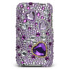 iPod Touch 2/3G Diamante Back Cover - Purple Hearts