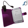SD Leather Style Case with Light for Amazon Kindle - Purple