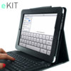 eKit iPad  2 / iPad 3 Folio Deluxe with Bluetooth Keyboard - Black