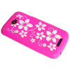Silicone Case For HTC One S - Pink Flowers