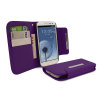 Leather Style Wallet Case for Samsung Galaxy S3 - Purple