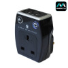 Masterplug Surge Protected 1A USB and Mains Charger - Black