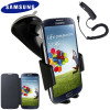 Genuine Samsung Galaxy S4 Case, Car Holder and Charger Pack - Black