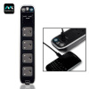 Masterplug Surge Protected 4 Plug Power Bar - Black