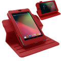 Leather Style Rotating Case for Google Nexus 7 - Red