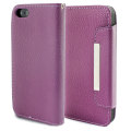 Leather Style Wallet Case for iPhone 5 - Purple