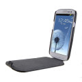 Slimline Carbon Fibre Style Flip Case for Samsung Galaxy S3 - Black