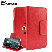 Encase Rotating 4 Inch Leather-Style Universal Phone Case - Red