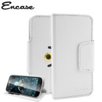 Encase Rotating 4 Inch Leather-Style Universal Phone Case - White