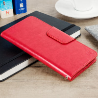 Encase Rotating 5.5 Inch Leather-Style Universal Phone Case - Red