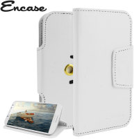 Encase Rotating 5 Inch Leather-Style Universal Phone Case - White