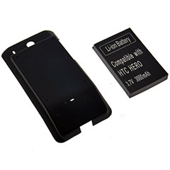 Extended Battery And Replacement Back Cover - HTC Hero - Black