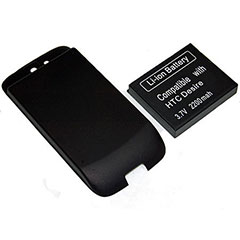 Extended Battery And Replacement Back Cover - HTC Desire - Black