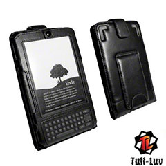 Tuff-Luv Leather Case Cover And Stand - Kindle Keyboard - Black