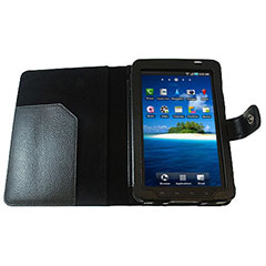 Leather-Effect Book Case for Samsung Galaxy Tab - Black