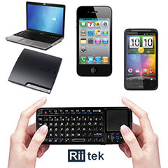 Rii Mini Bluetooth Keyboard with Mouse and Laser Pointer