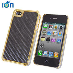 Ion Stealth Predator Carbon Fibre Case for iPhone 4S / 4 - Mirror Gold