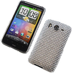 Diamante Back Cover for HTC Desire HD - Silver