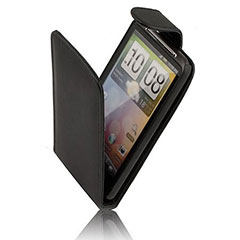 HTC Desire HD Faux Leather Flip Case - Black