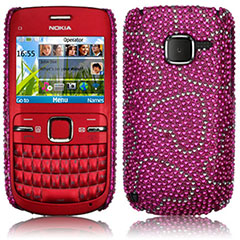 Nokia C3 Diamante Back Cover - Love Hearts