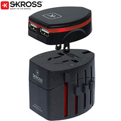 Skross World Travel Adaptor with Evo Twin USB