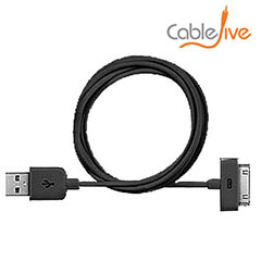 CableJive xlSync Extra Long 2M Dock Cable for Apple Devices - Black