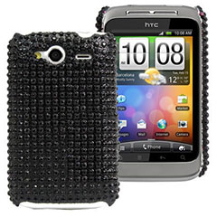 Diamante Back Cover for HTC Wildfire S - Black