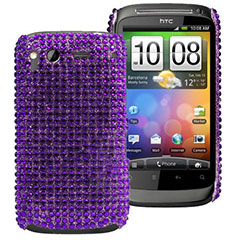 Diamante Back Cover for HTC Desire S - Purple