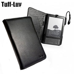 Tuff-Luv Spark Leather case cover with light - black