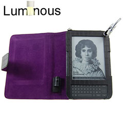 Luminous Case with Light for Amazon Kindle Keyboard - Black / Purple