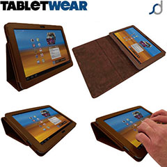 SD TabletWear Stand and Type Samsung Galaxy Tab 10.1 Case - Brown