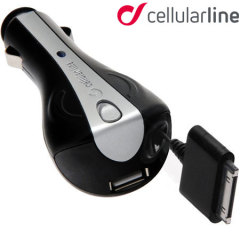 Cellular Line Retractable Car Charger with USB port - Apple Devices