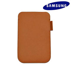 Genuine Samsung Galaxy S2 Leather Vertical Pouch Case - Tan