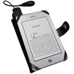 Leather Style Case with Light for Amazon Kindle Touch - Black