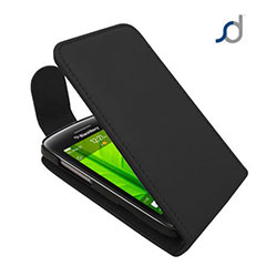 Blackberry Torch 9860 Leather Flip Case - Black