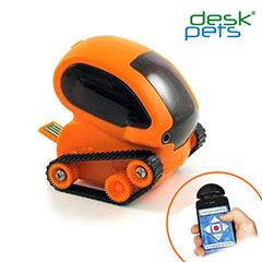 DeskPets TankBot App Controlled Micro Robotic Tank - Orange