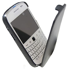 SlimLine Carbon Fibre Flip Case For BlackBerry Bold 9900 - Black