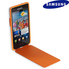 Genuine Samsung Galaxy S2 Flip Cover - Orange/White
