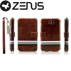 Zenus Samsung Galaxy Note Masstige Stripe Print Diary Series - Brown