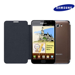 Genuine Samsung Galaxy Note Flip Cover - Brown - EFC-1E1CDEC