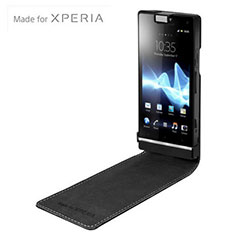 Sony Xperia S SMA5118B Leather Flip Case - Black