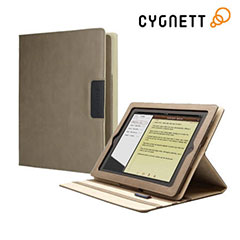 Cygnett Lavish Folio Case with Stand for iPad 3 - Sandstone
