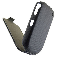 Slimline Carbon Fibre Flip Case for BlackBerry Curve 8520 - Black