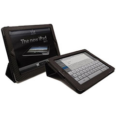 Carbon Fibre Style iPad 3 / iPad 2 Case - Black