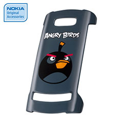 Nokia CC-3031 Angry Birds Hard Cover for Nokia Asha 303 - Black Bird