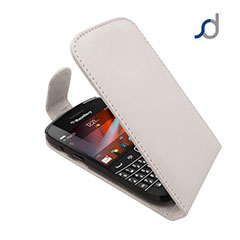 Blackberry Bold 9900 Leather Flip Case - White