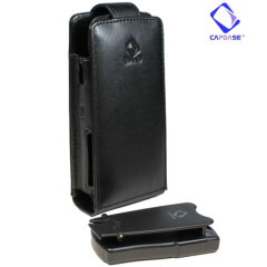 Capdase Flip Top Leather Case for Blackberry Pearl 3G - Black