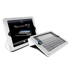 Carbon Fibre Style iPad 3 / iPad 2 Case - White