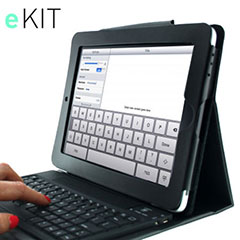 eKit iPad  2 / iPad 3 Folio Deluxe with Bluetooth Keyboard - Black